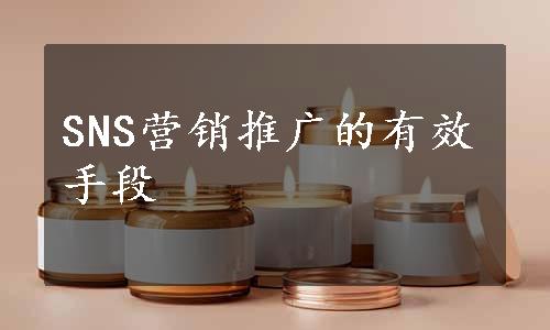 SNS营销推广的有效手段