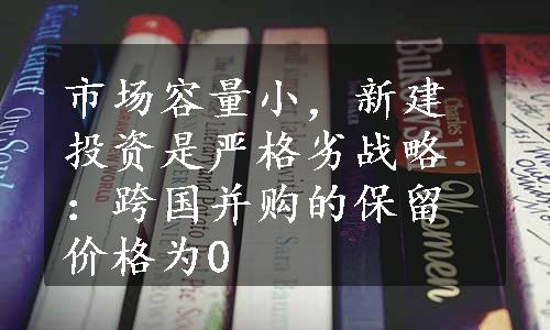 市场容量小，新建投资是严格劣战略：跨国并购的保留价格为0