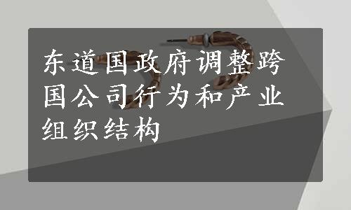 东道国政府调整跨国公司行为和产业组织结构