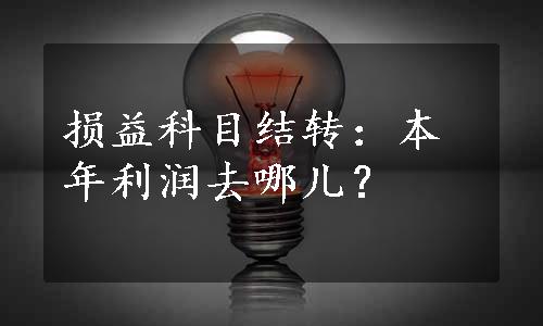 损益科目结转：本年利润去哪儿？