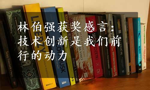 林伯强获奖感言：技术创新是我们前行的动力