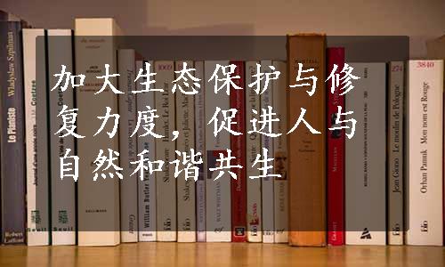 加大生态保护与修复力度，促进人与自然和谐共生