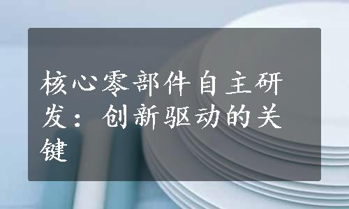 核心零部件自主研发：创新驱动的关键