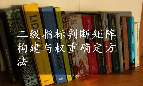 二级指标判断矩阵构建与权重确定方法