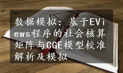 数据模拟：基于EViews程序的社会核算矩阵与CGE模型校准解析及模拟