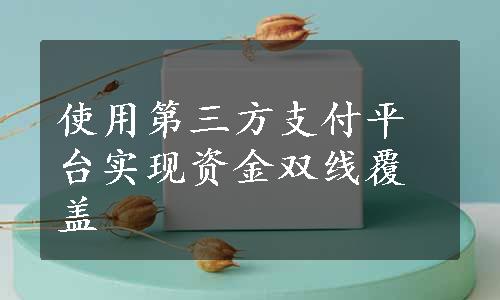 使用第三方支付平台实现资金双线覆盖