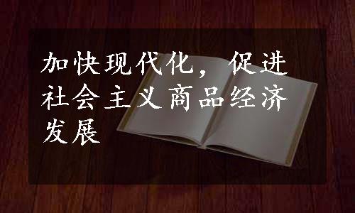 加快现代化，促进社会主义商品经济发展