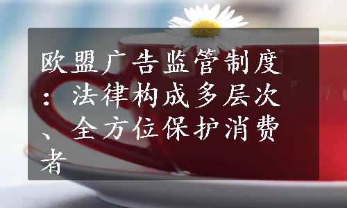 欧盟广告监管制度：法律构成多层次、全方位保护消费者