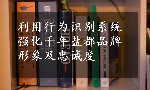 利用行为识别系统强化千年盐都品牌形象及忠诚度