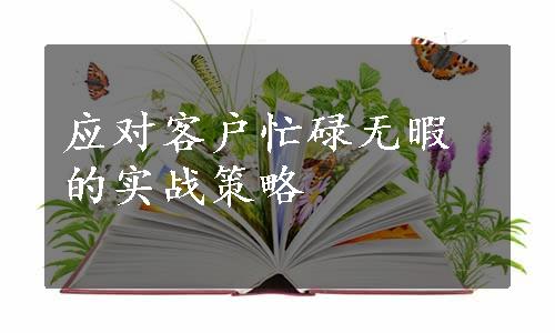 应对客户忙碌无暇的实战策略