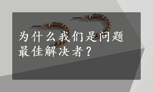 为什么我们是问题最佳解决者？