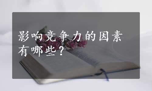 影响竞争力的因素有哪些？