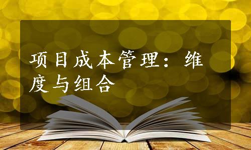 项目成本管理：维度与组合