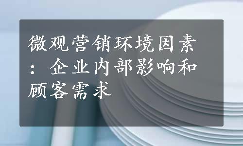 微观营销环境因素：企业内部影响和顾客需求