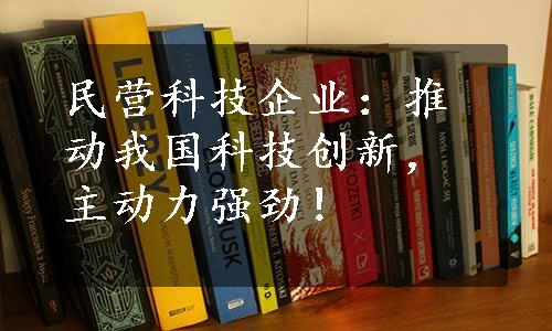 民营科技企业：推动我国科技创新，主动力强劲！