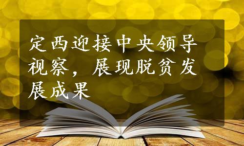 定西迎接中央领导视察，展现脱贫发展成果