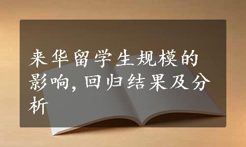 来华留学生规模的影响,回归结果及分析