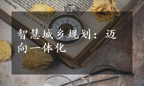 智慧城乡规划：迈向一体化