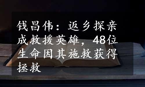 钱昌伟：返乡探亲成救援英雄，48位生命因其施救获得拯救