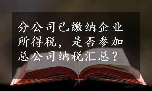 分公司已缴纳企业所得税，是否参加总公司纳税汇总？