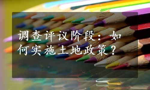 调查评议阶段：如何实施土地政策？