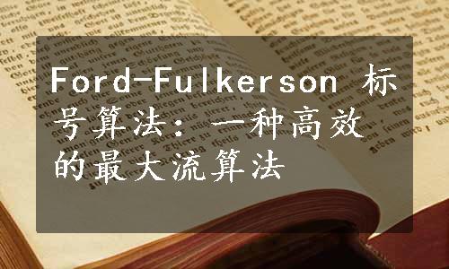 Ford-Fulkerson 标号算法：一种高效的最大流算法