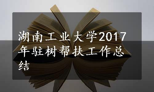 湖南工业大学2017年驻树帮扶工作总结