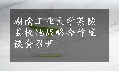 湖南工业大学茶陵县校地战略合作座谈会召开