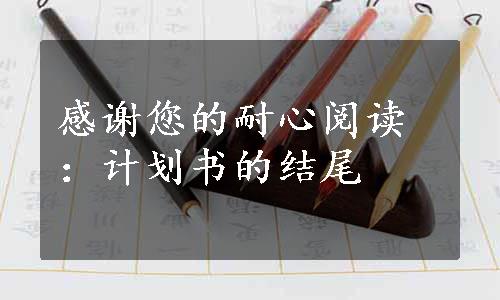 感谢您的耐心阅读：计划书的结尾