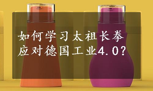 如何学习太祖长拳应对德国工业4.0？