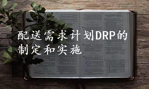 配送需求计划DRP的制定和实施