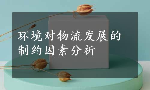 环境对物流发展的制约因素分析