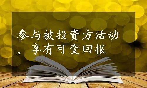 参与被投资方活动，享有可变回报