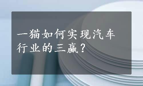 一猫如何实现汽车行业的三赢？