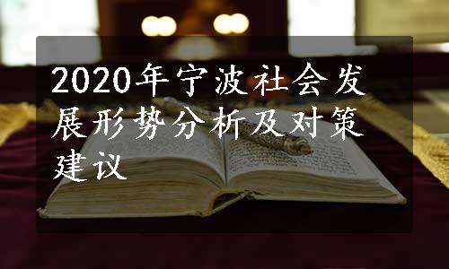 2020年宁波社会发展形势分析及对策建议