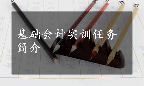 基础会计实训任务简介