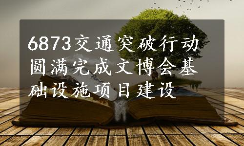 6873交通突破行动圆满完成文博会基础设施项目建设