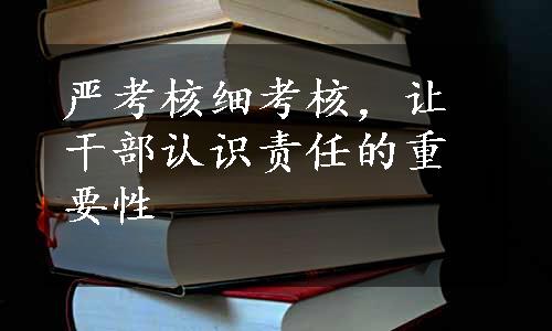 严考核细考核，让干部认识责任的重要性