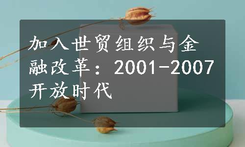 加入世贸组织与金融改革：2001-2007开放时代