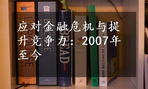 应对金融危机与提升竞争力：2007年至今