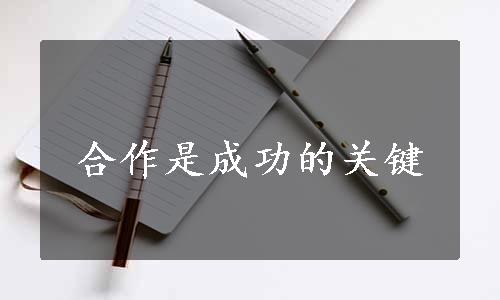 合作是成功的关键