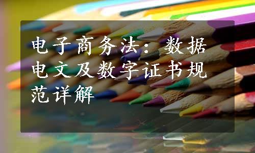 电子商务法：数据电文及数字证书规范详解