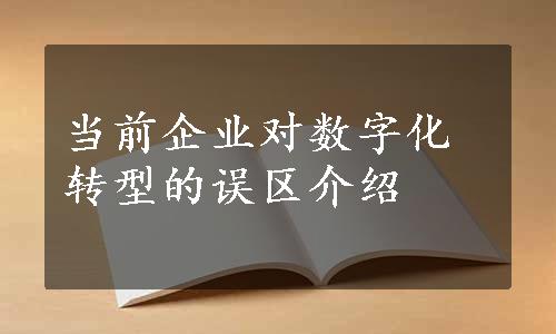 当前企业对数字化转型的误区介绍