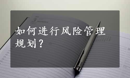 如何进行风险管理规划？