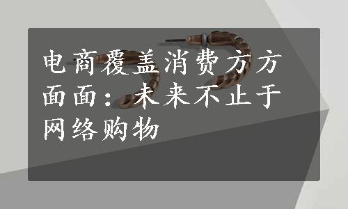 电商覆盖消费方方面面：未来不止于网络购物