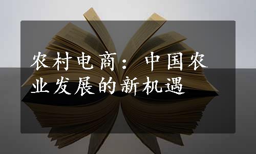 农村电商：中国农业发展的新机遇