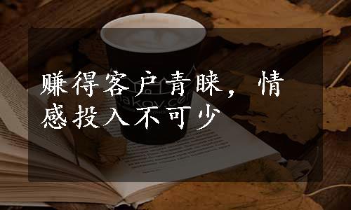 赚得客户青睐，情感投入不可少