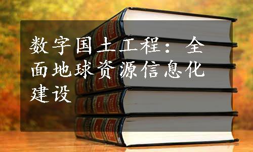 数字国土工程：全面地球资源信息化建设