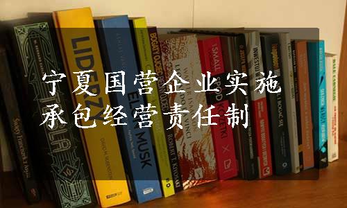 宁夏国营企业实施承包经营责任制