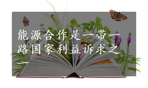 能源合作是一带一路国家利益诉求之一